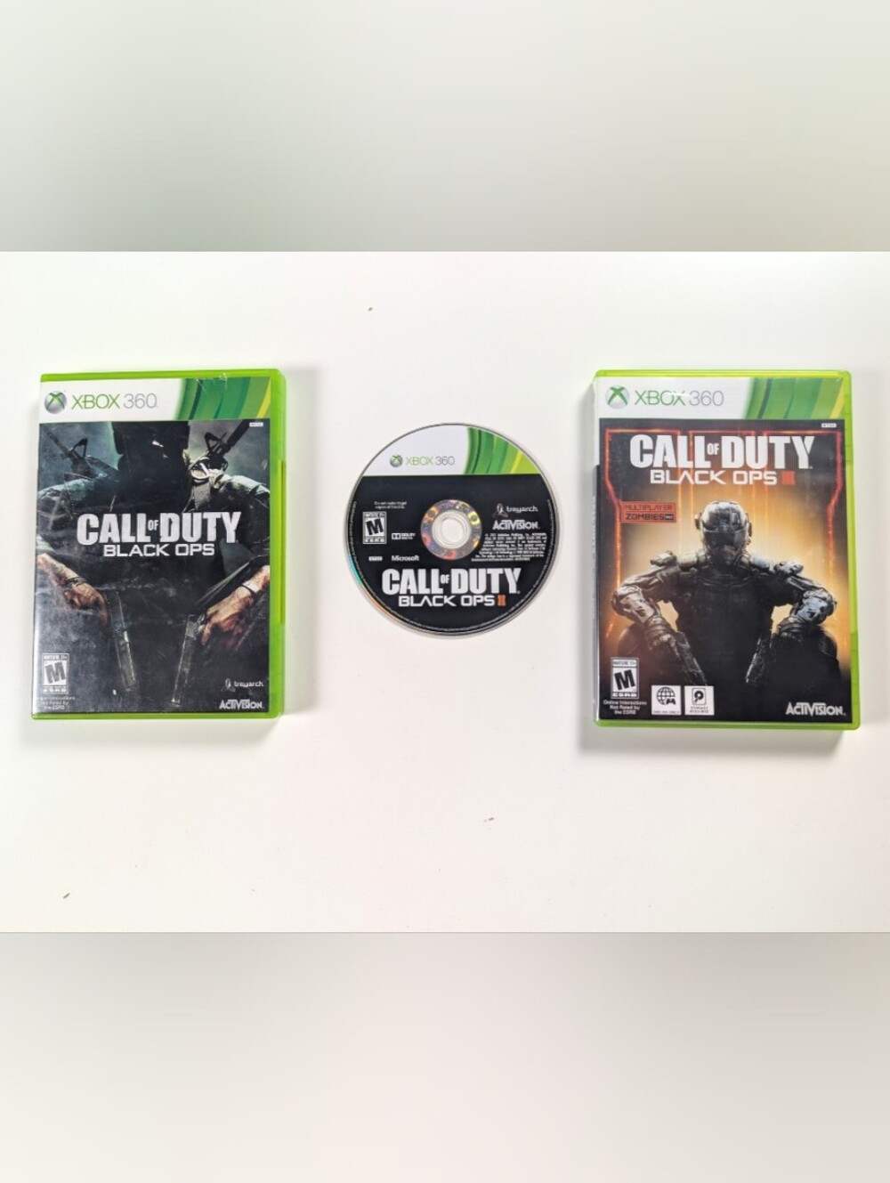 Call of Duty Black Ops Trilogy Lot 1 2 3 Xbox 360 COD BO1 BO2 BO3 Game Bundle